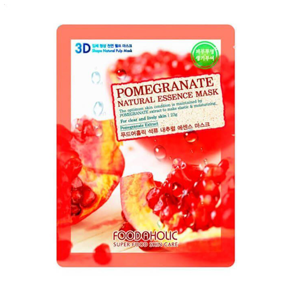 Тканинна 3D-маска для обличчя Food A Holic Natural Essence Mask Pomegranate з екстрактом гранату, 23 г